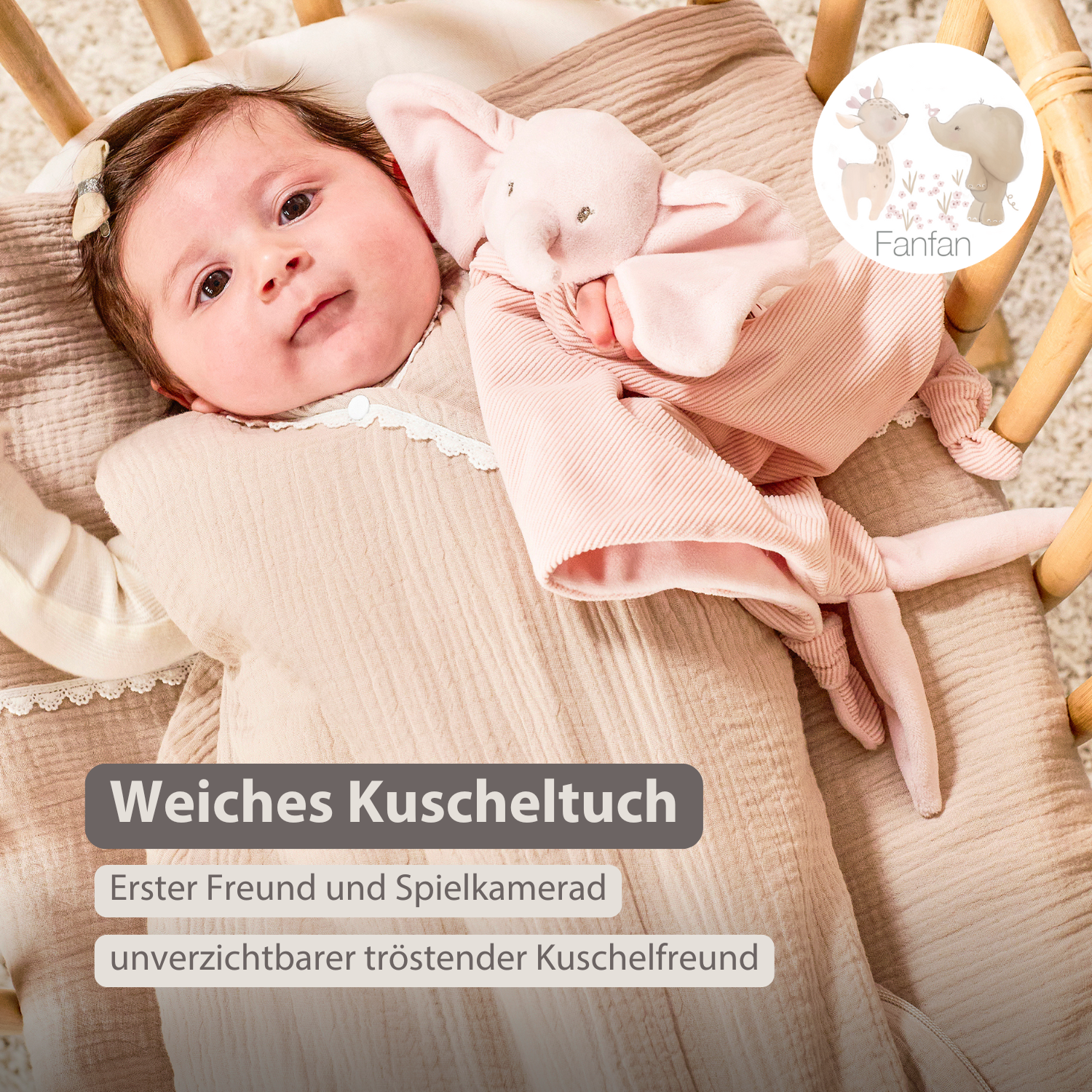 nattou-fanfan-baby-kuscheldecke-elefant-rosa-65-x-40-cm-doudou image 2