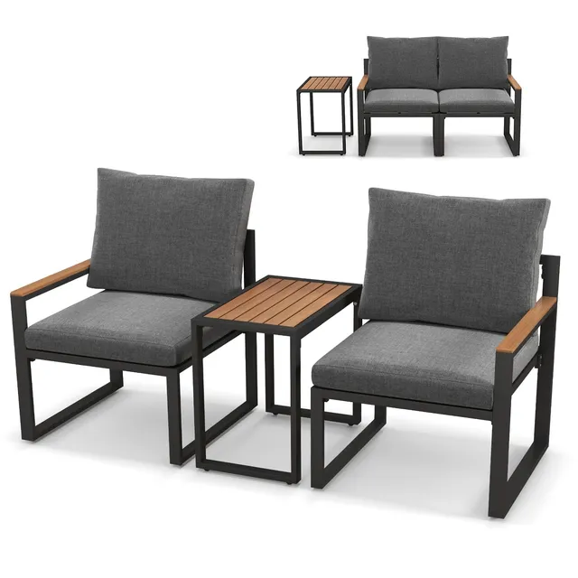 komfotteu-3-tlg-gartenm-bel-set-stahl-mit-polster-und-wpc-tisch image 1