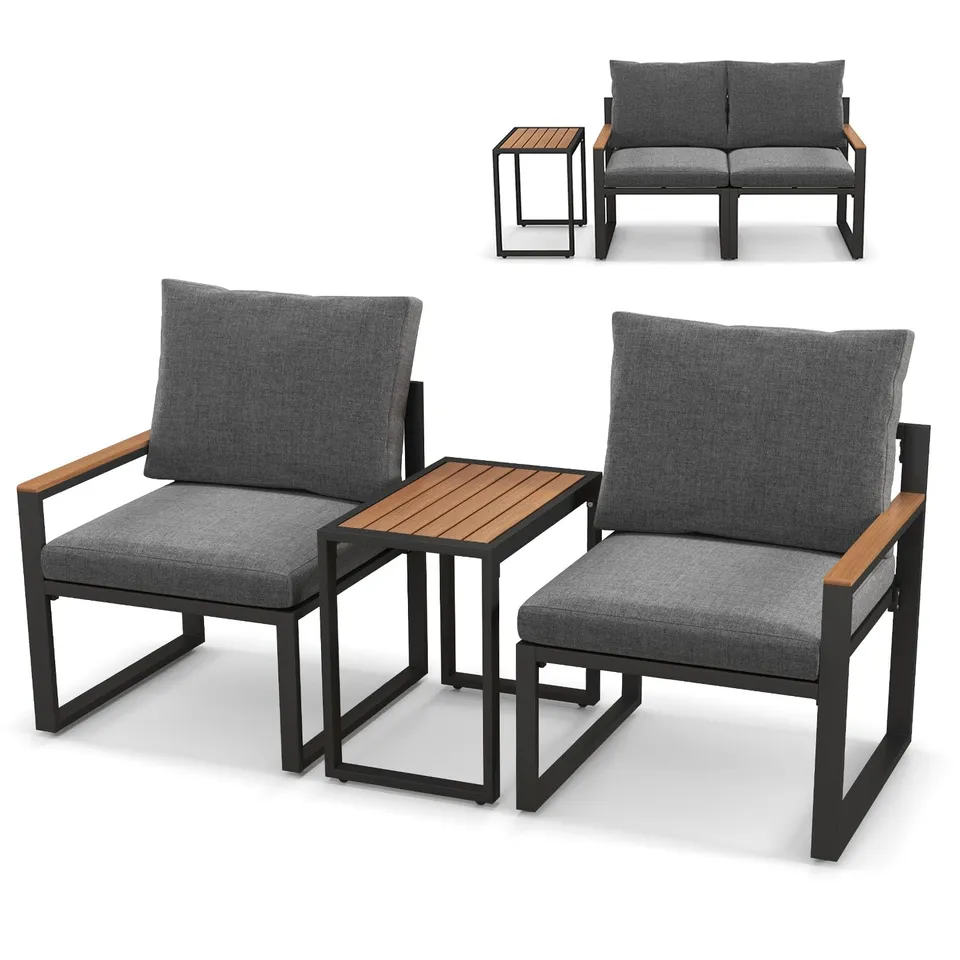 komfotteu-3-tlg-gartenm-bel-set-stahl-mit-polster-und-wpc-tisch image 1